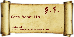 Gere Vaszilia névjegykártya